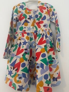 Hanna Andersson Multicolor Geometric Long-Sleeve Dress